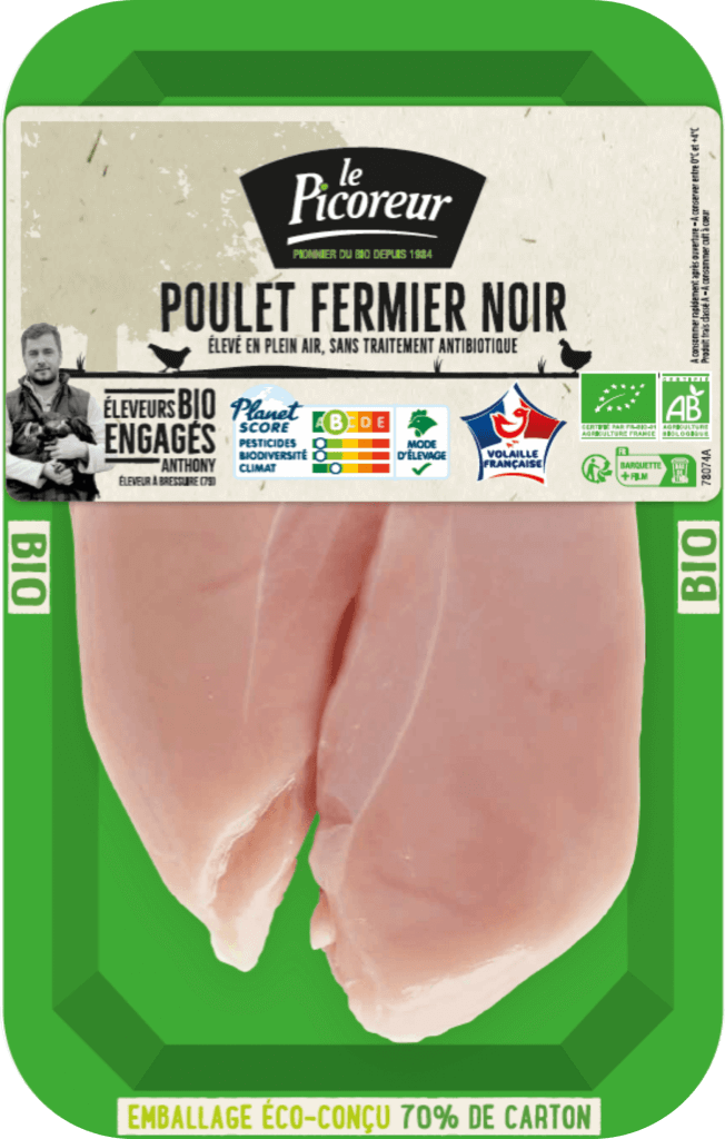 Filet de poulet fumé biologique