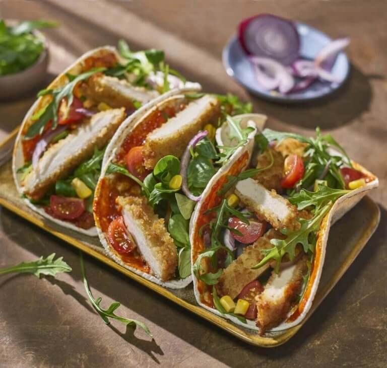 Recette tacos de poulet pané bio - Le Picoreur